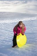girl with ice-boat outdoor