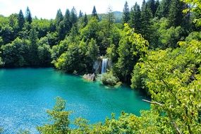 panorama of colorful plitvice lakes