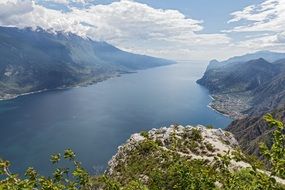 panoramic view of Lake Garda on a sunny day, italy, verona