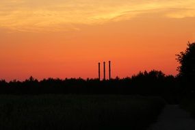 orange sunset abendstimmung afterglow