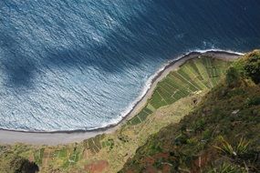 Aerial view of coast in Madeira