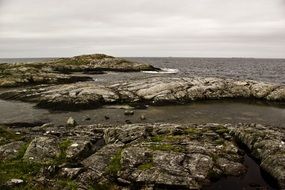 rocky coast of the norwegian sea