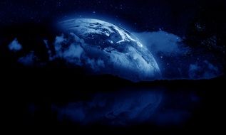 Beautiful image of blue moon