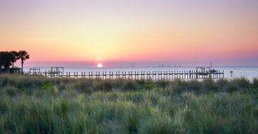 Landscape of sunset sky over the tropical beach