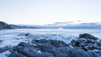cliffs on the Costa del Sol at sunrise
