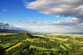 top view of the green plain