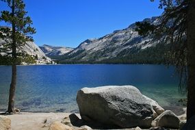 Blue lake in the national park