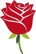 Red stylized rose clipart
