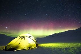tent under the aurora