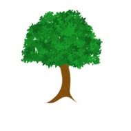 lonely green Tree vector drawing