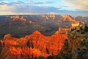 gorgeous scenic rocks at evening, Usa, arizona, Grand Canyon National Park