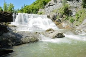 panoramic view of hristovski falls on a sunny day
