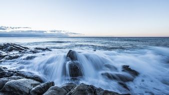 foam surf on the coast of spain