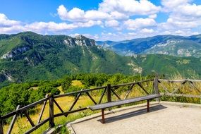 bench in Bulgarian mountains