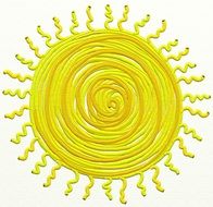 isolated drawing of yellow sun