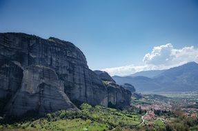 cliffs meteors in greece on a sunny day