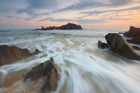 seascape with the movement of water