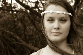 monochrome portrait of girl