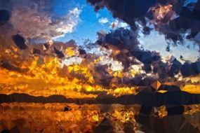 orange skyline at sunset