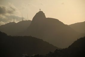 twilight over the mountain in rio de janeiro