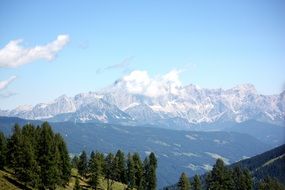 Landscape with Alp mountains in Austria