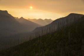 mountains at sunset
