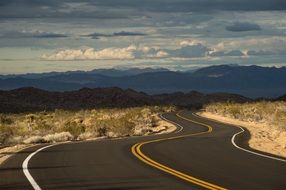 Desert Winding Highway Landscape
