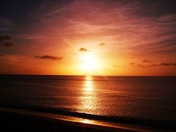 sunset over the ocean in guadeloupe