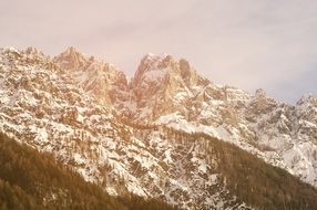 scenic Mountains covered with Snow