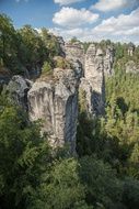 rocks among trees in saxon switzerland