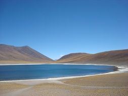 beautiful blue lake in the desert