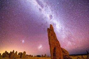 landscape of the Milky Way over the mountains