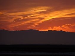 Landscape of mountains at the twilight