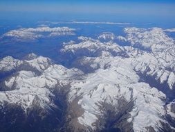 aerial view of the alps