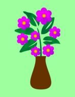vase with purple flowers as a graphic image