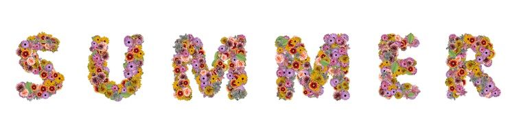 word summer made of flowers