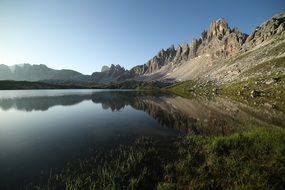 Beautiful landscape with the water on Dolomites, Italy