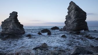 sea rocks in nerja