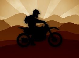 drawing a man on a motorcycle