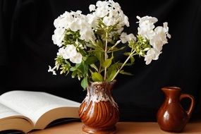 beautiful white flowers in a vase