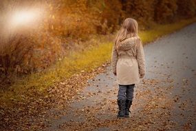 girl in a beige coat