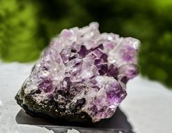 amethyst in sunshine close up