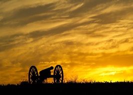 Landscape of cannon at the background of the sunset