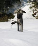 winter snow frozen fountain