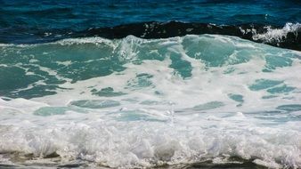 powerful blue ocean waves