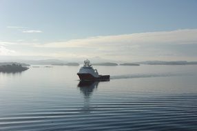 landscape of sailing Ship in the water in Norway