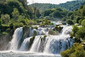 summer Waterfall in Croatia scene