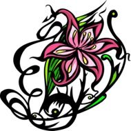 ornament with pink flower