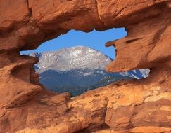 Pikes Peak Mountain rock window view