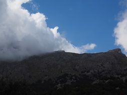 Landscape of Mountain reach the clouds